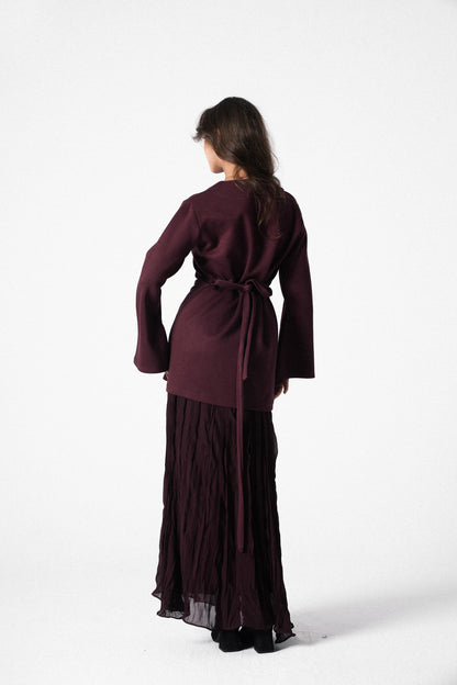 The Flare Dress in Burgundy