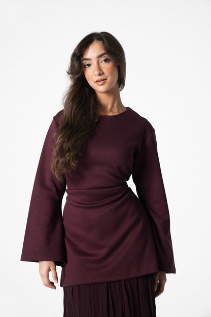 The Flare Dress in Burgundy