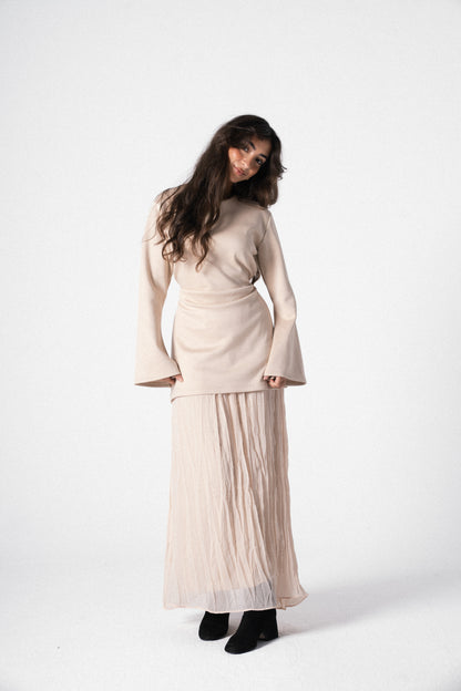 The Flare Dress in Beige