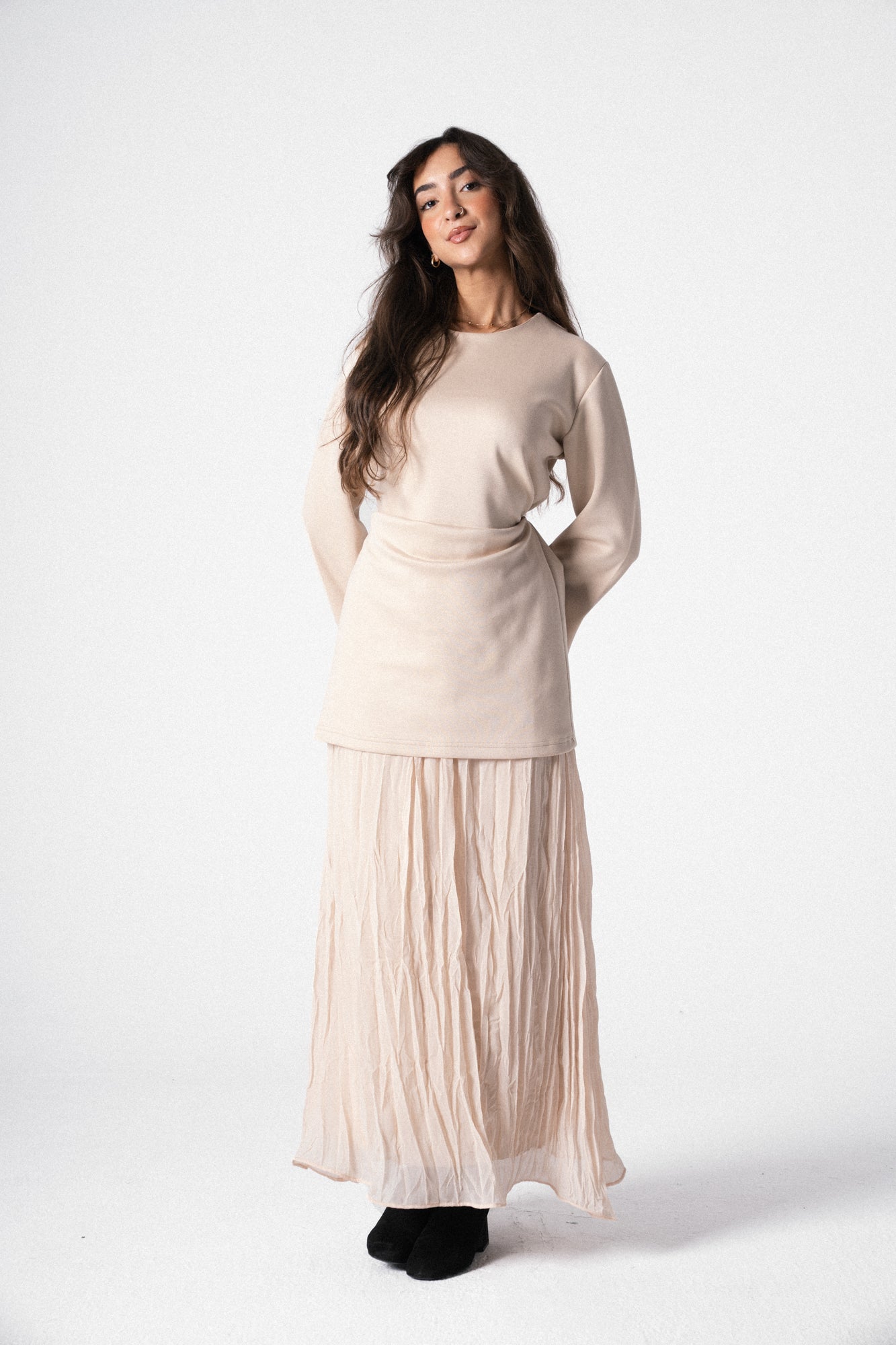 The Flare Dress in Beige