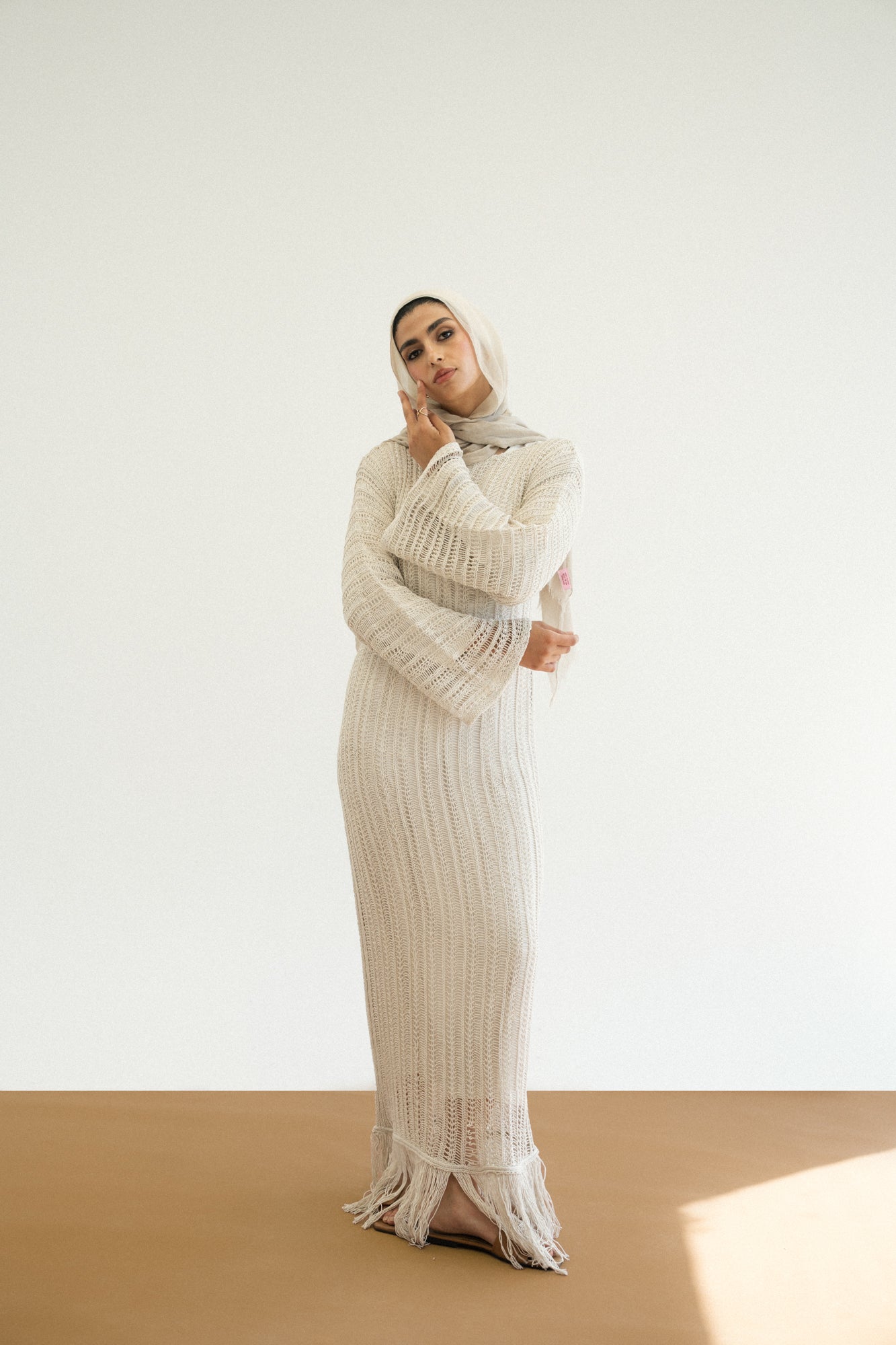 Beach Knit Dress in Offwhite
