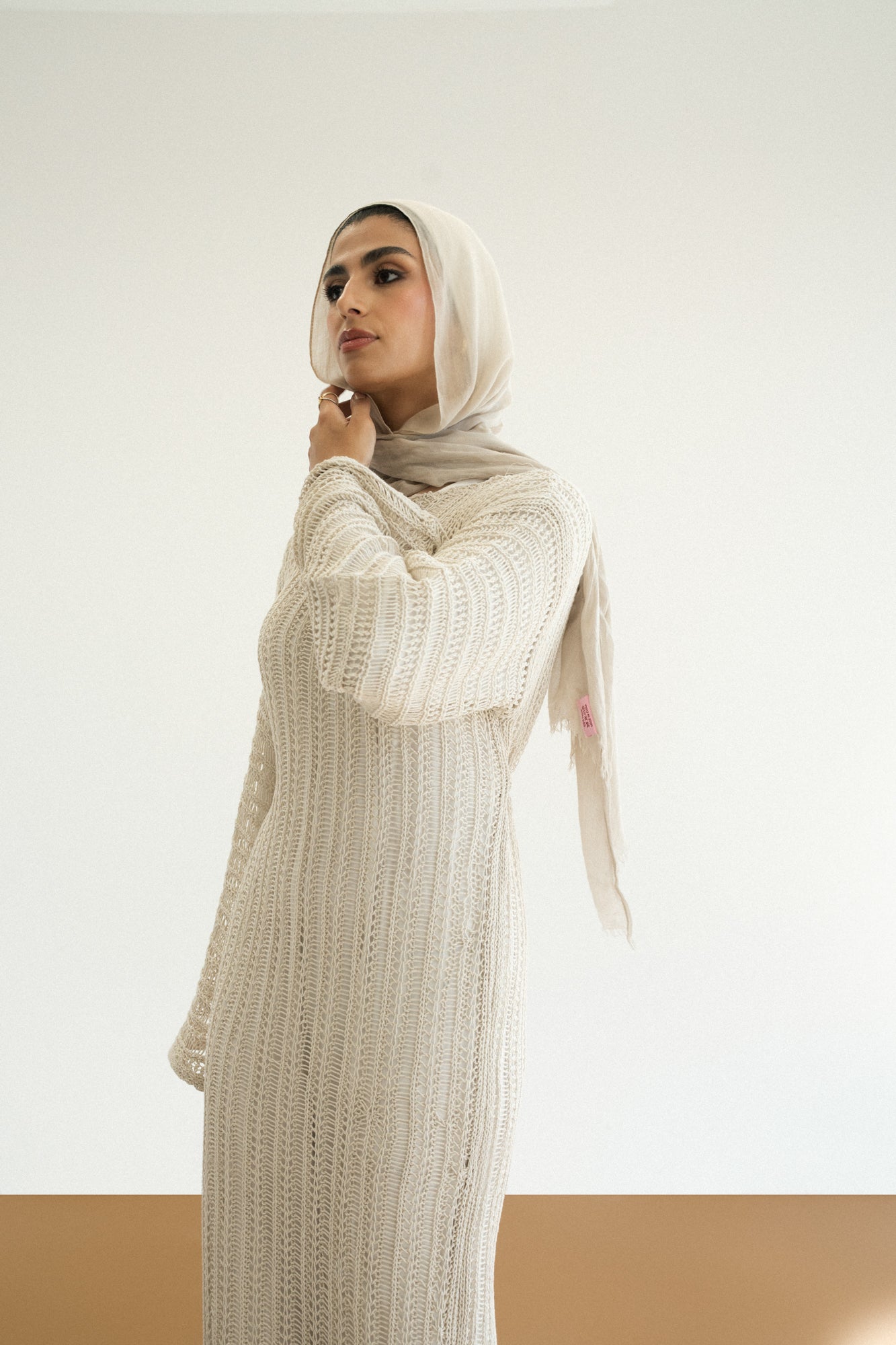 Beach Knit Dress in Offwhite