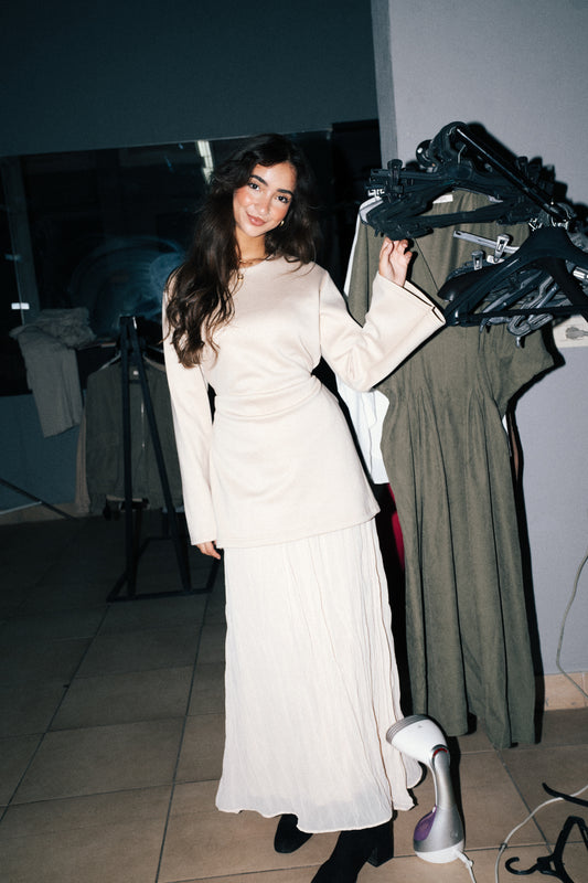 The Flare Dress in Beige