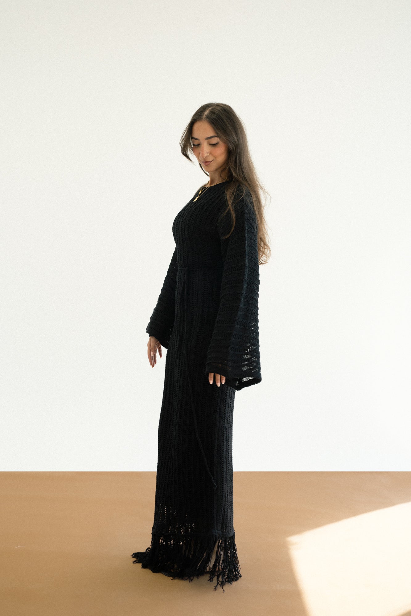 Beach Knit Dress in Black