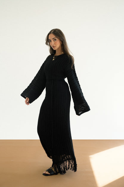Beach Knit Dress in Black