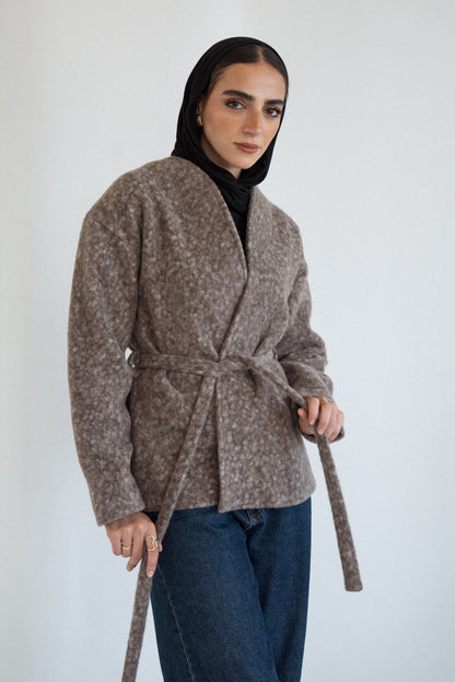 Cloud Mohair Cardigan in Brown