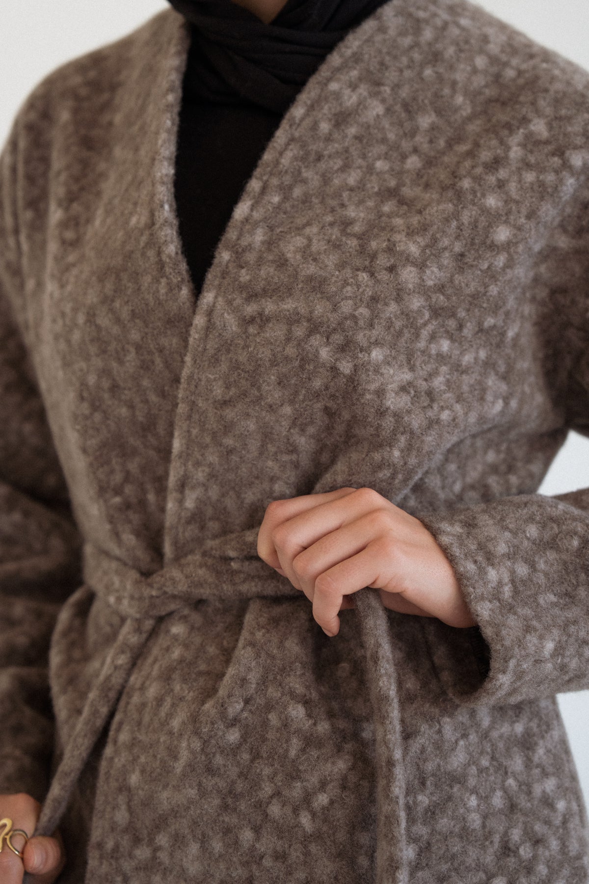 Cloud Mohair Cardigan in Brown