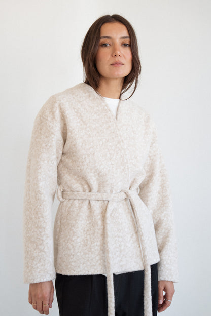 Cloud Mohair Cardigan in Beige