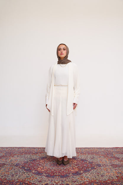 Layali Chiffon Blouse in Cream Offwhite