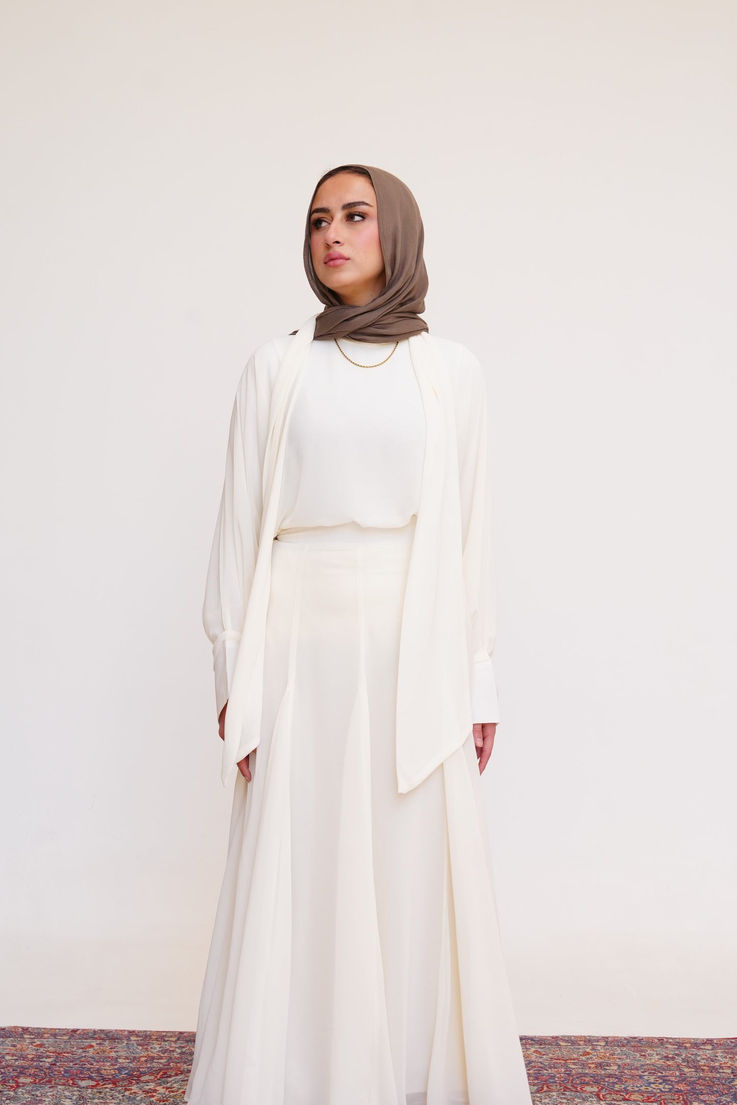 Layali Chiffon Blouse in Cream Offwhite