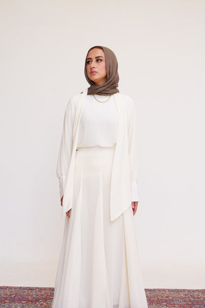 Layali Chiffon Blouse in Cream Offwhite