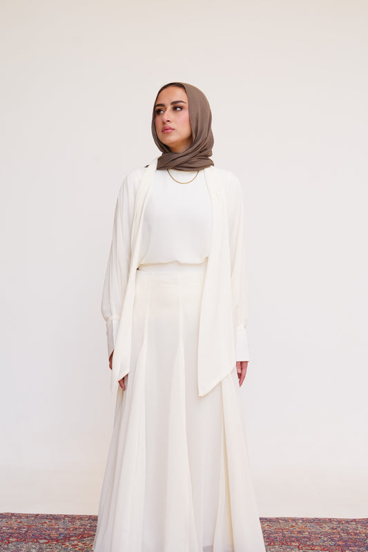 Layali Chiffon Blouse in Cream Offwhite