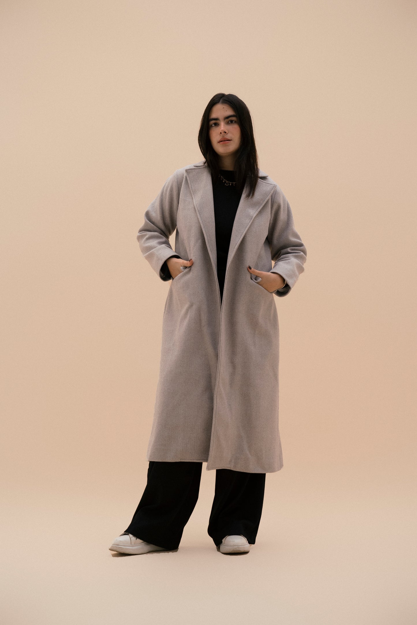 Midnight Chic Coat in Light Grey