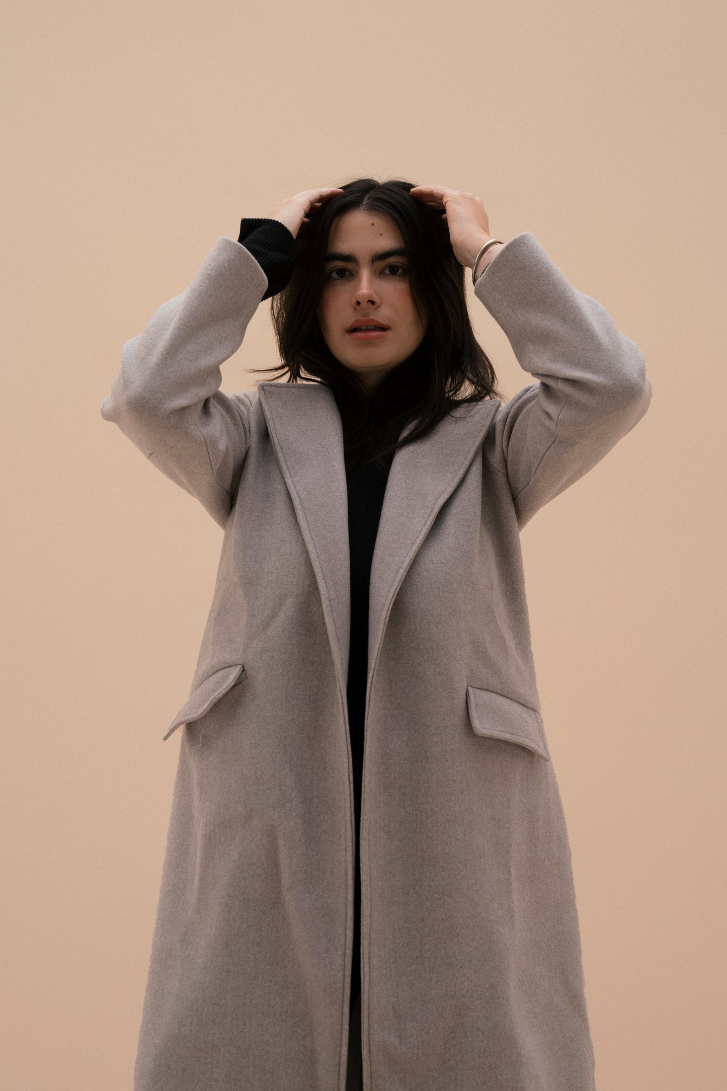 Midnight Chic Coat in Light Grey