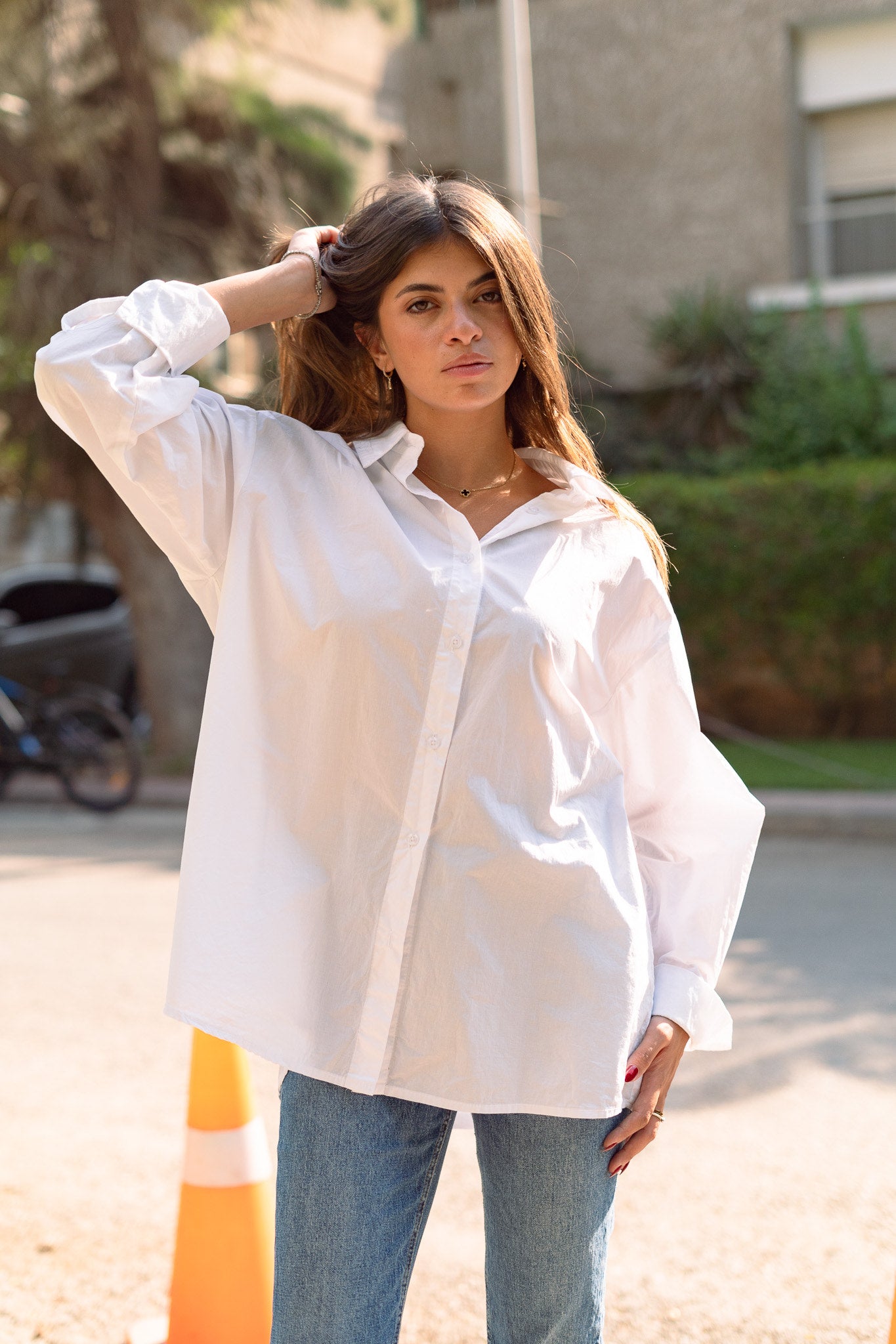 My Wardrobe Essential Poplin Shirt in White