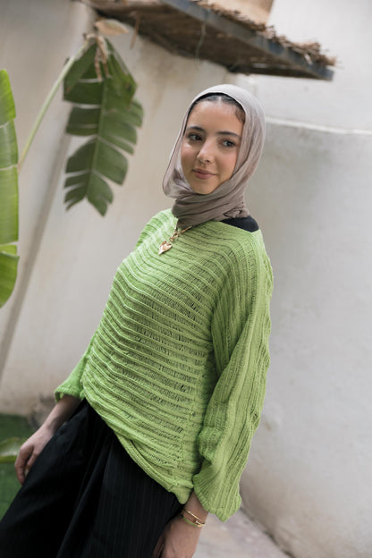 Textured Knit Top in Lime