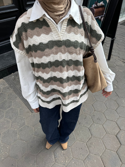 Striped Knit Vest