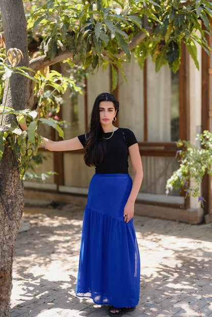 Lora Chiffon Skirt in Blue