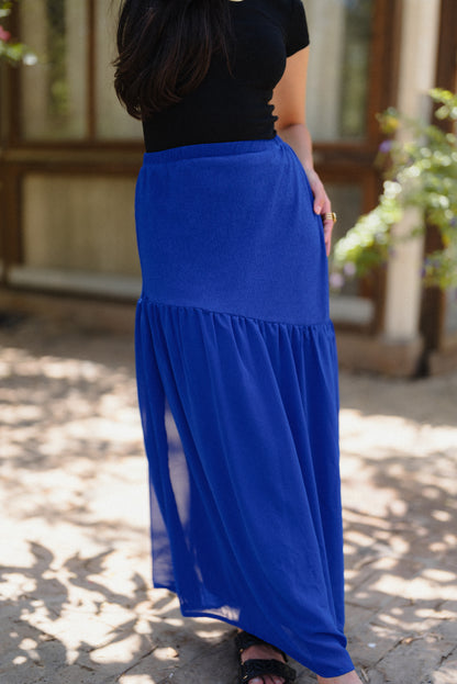 Lora Chiffon Skirt in Blue