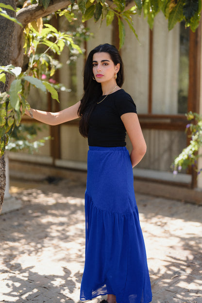 Lora Chiffon Skirt in Blue