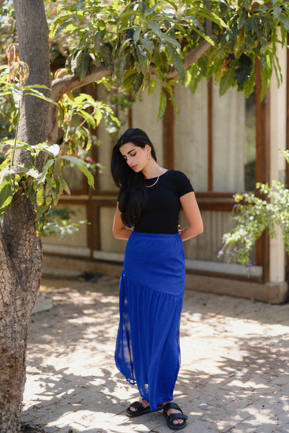 Lora Chiffon Skirt in Blue