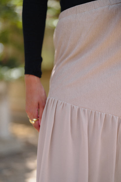 Lora Chiffon Skirt in Cafe