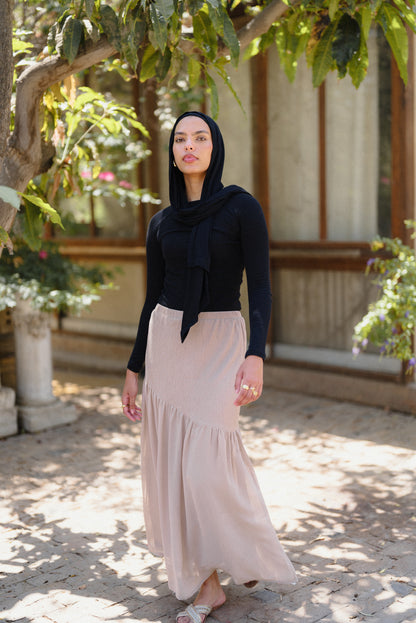 Lora Chiffon Skirt in Cafe