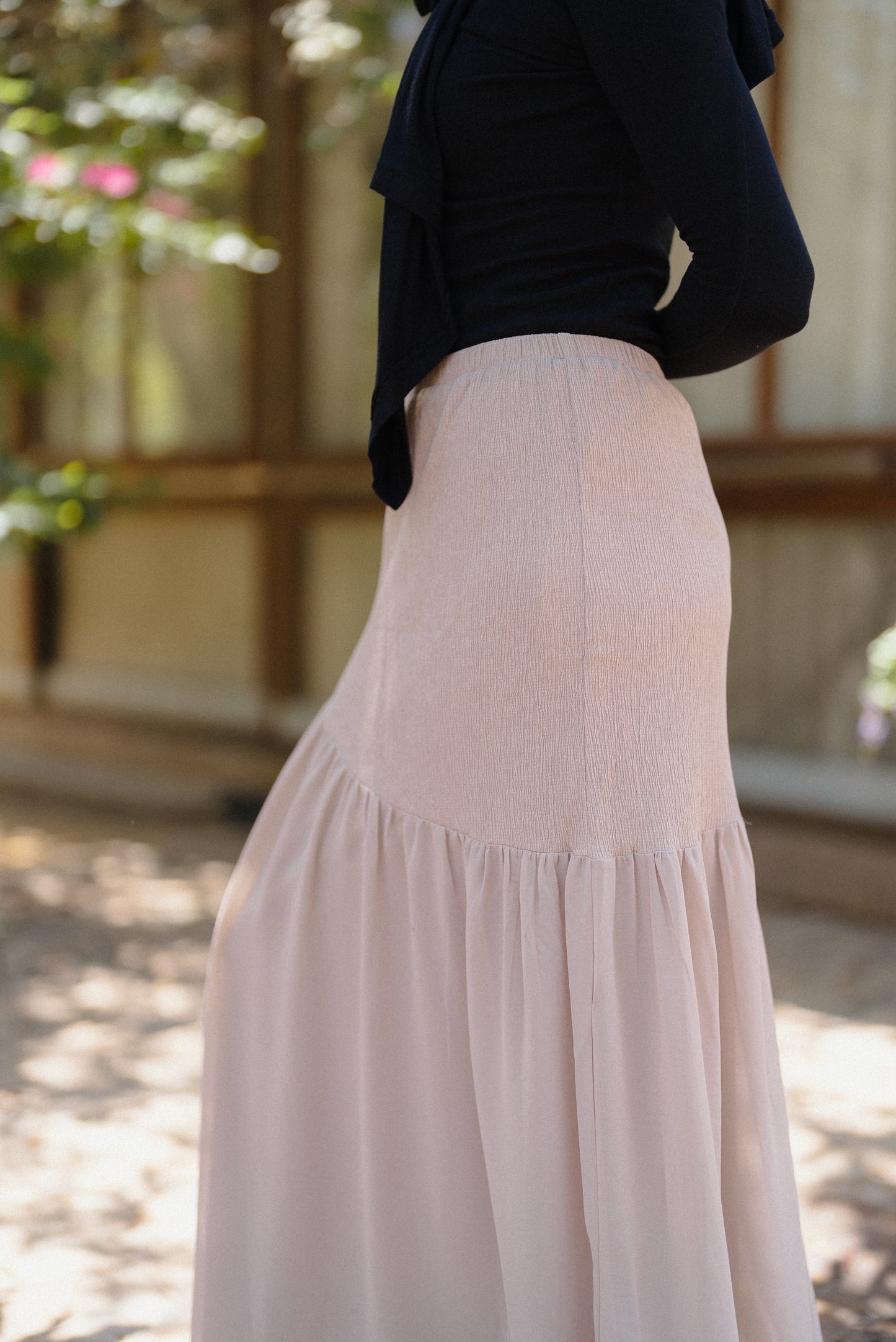 Lora Chiffon Skirt in Cafe