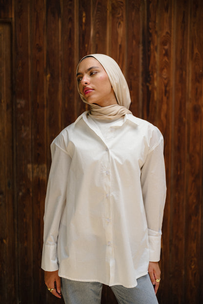 My Wardrobe Essential Poplin Shirt in White