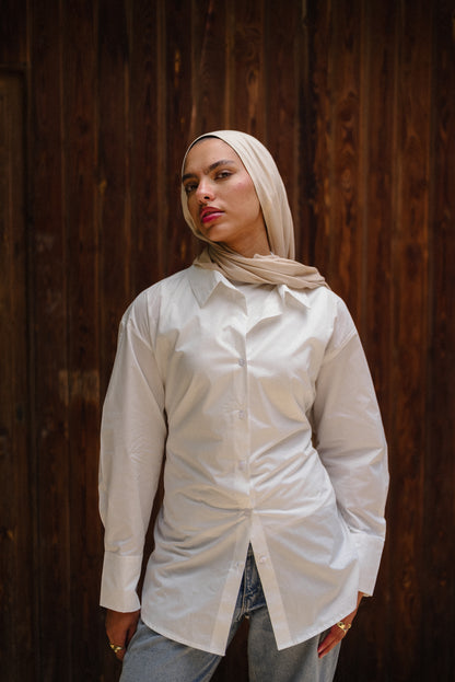 My Wardrobe Essential Poplin Shirt in White