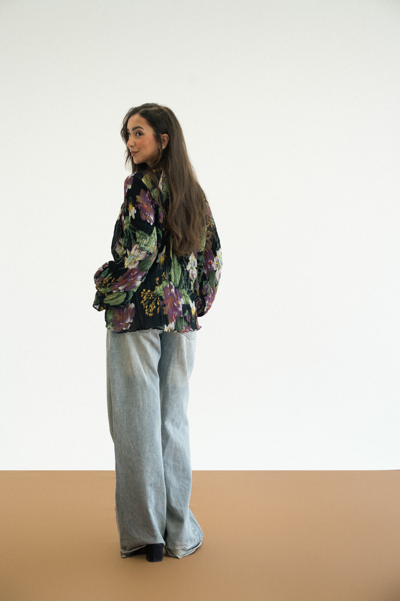 Floral Pleated Blouse