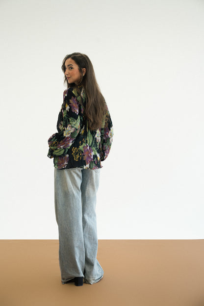 Floral Pleated Blouse