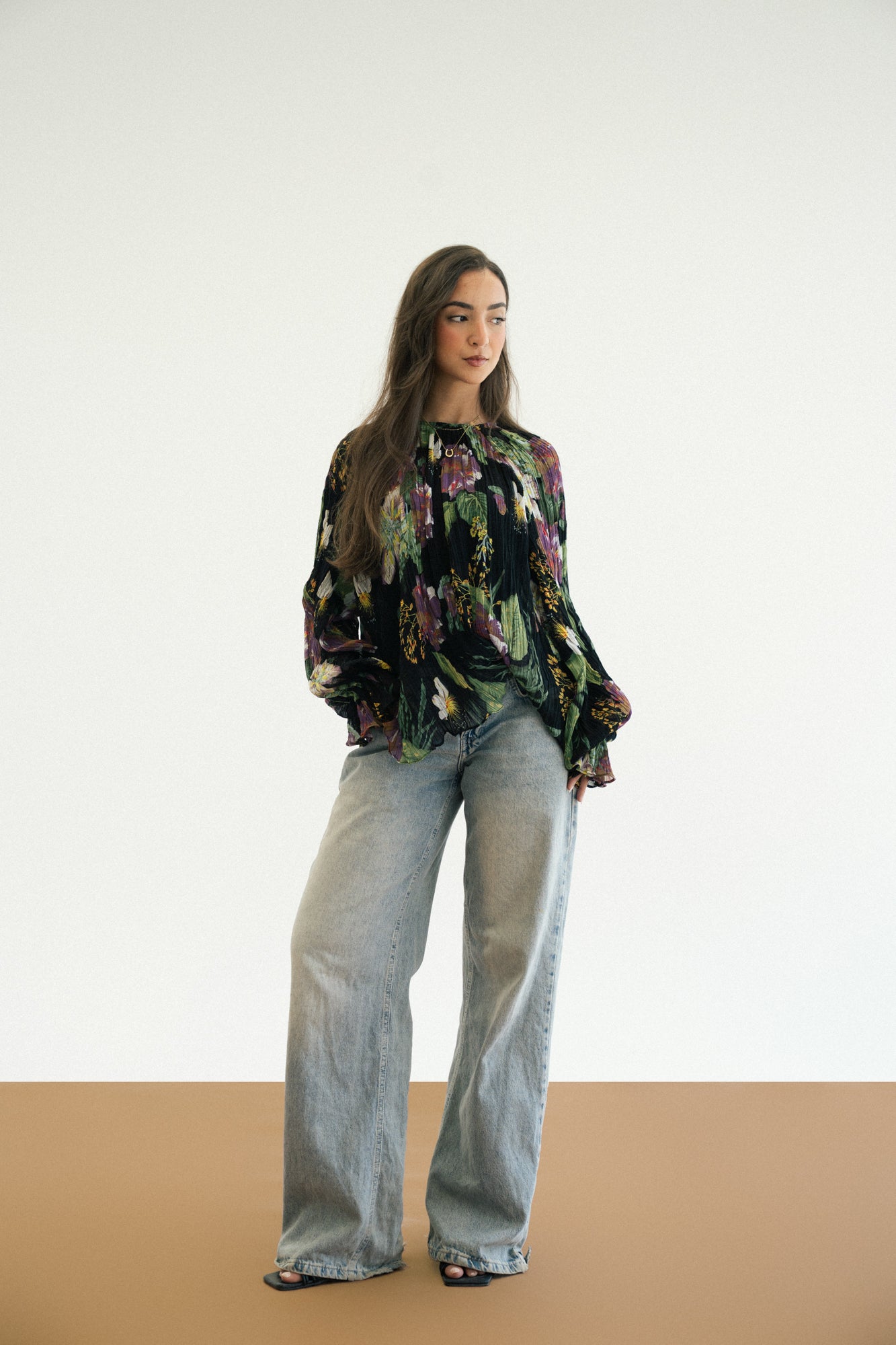 Floral Pleated Blouse