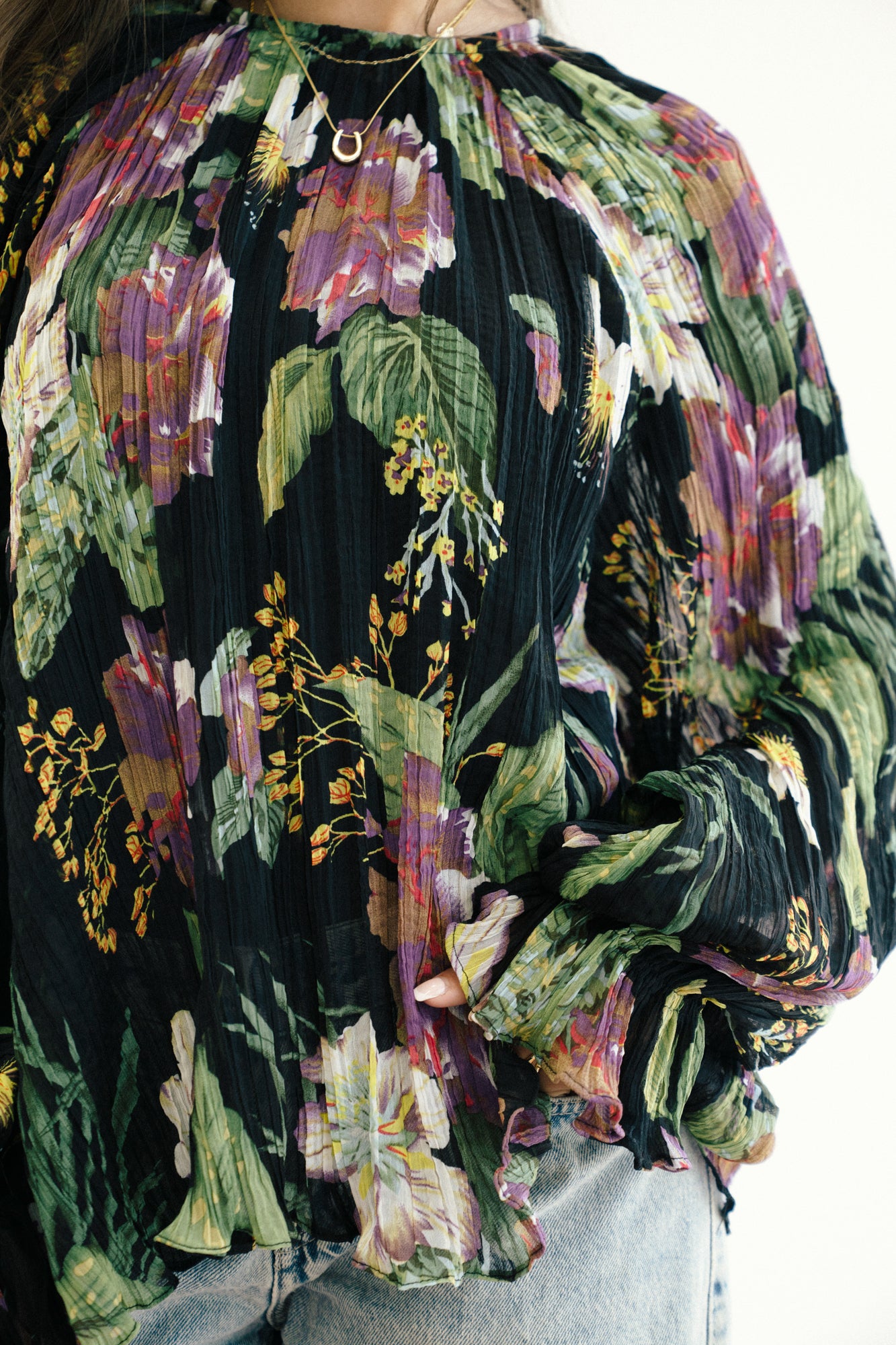 Floral Pleated Blouse