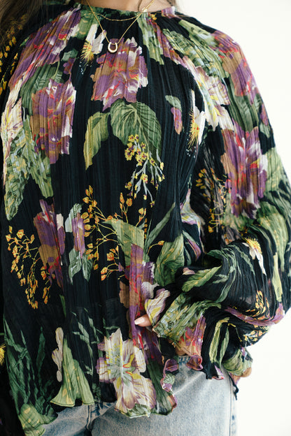 Floral Pleated Blouse