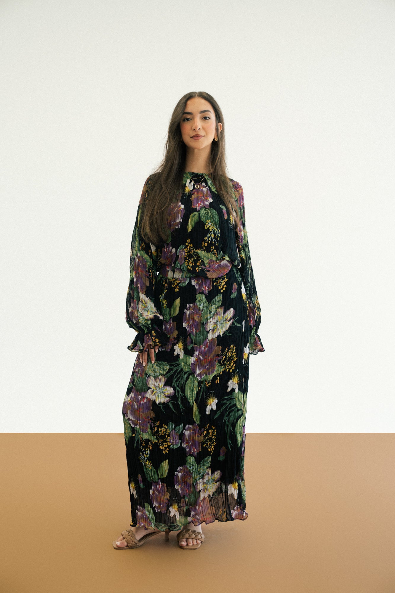 Floral Pleated Blouse